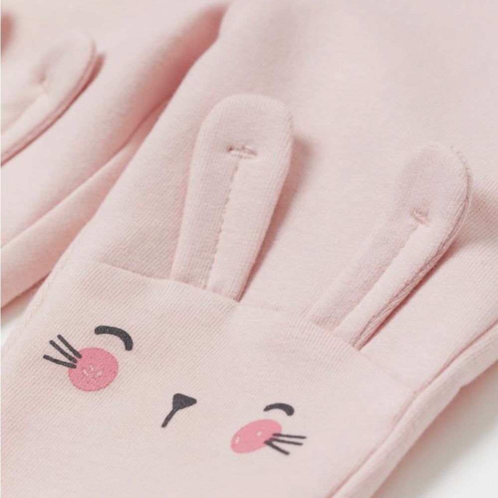 H&M Kids. Pink bunny leggings. Size 9 months. NEVER WORN. - Picture 2 of 2